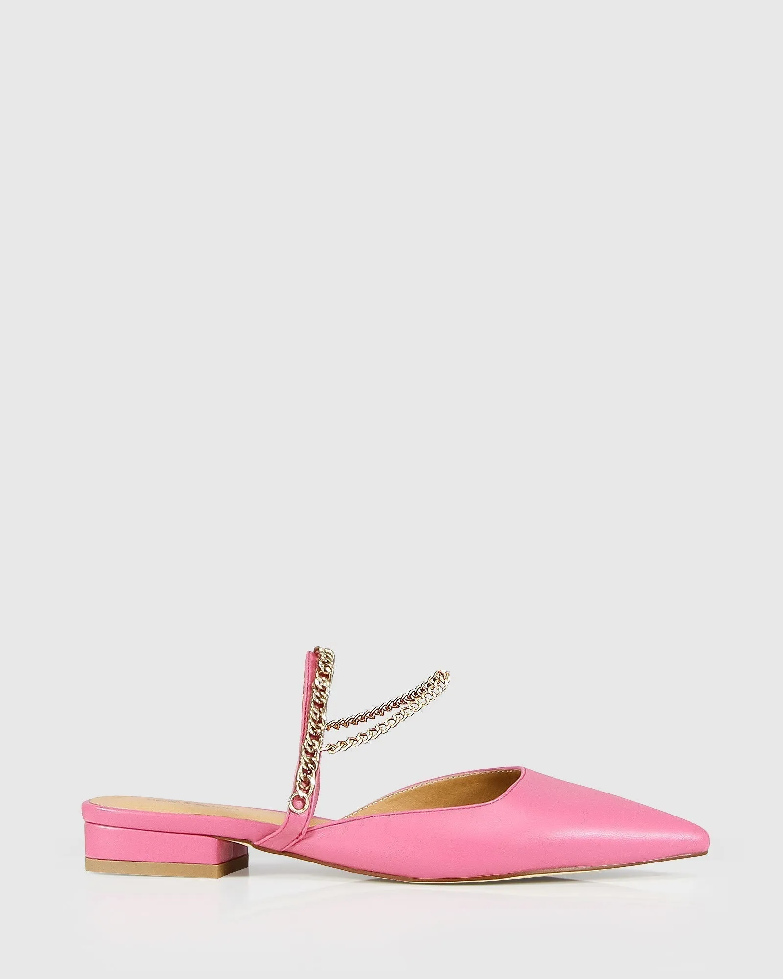 On The Go Leather Flat - Hot Pink