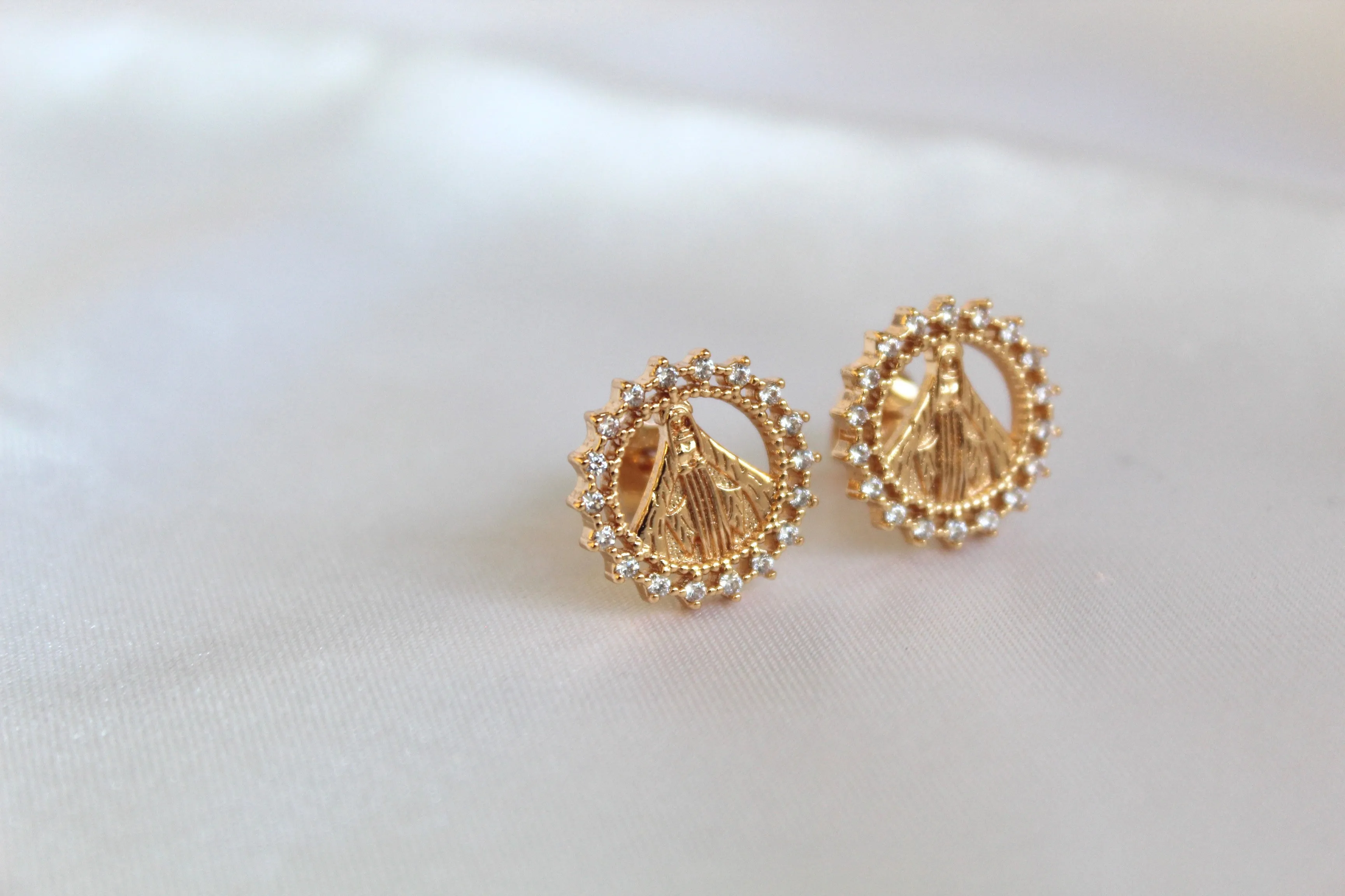 Our Lady of Grace Round Earrings