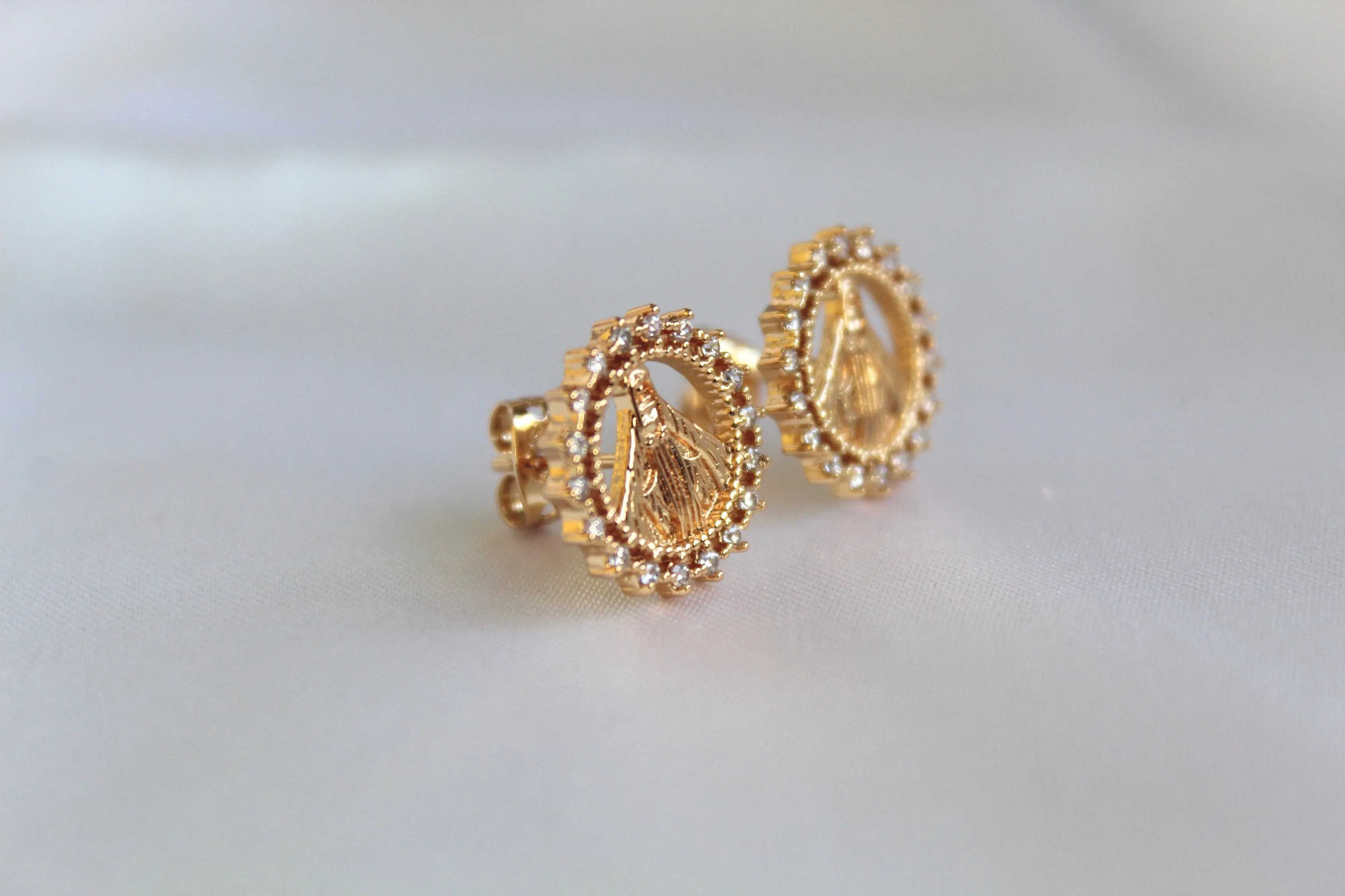 Our Lady of Grace Round Earrings