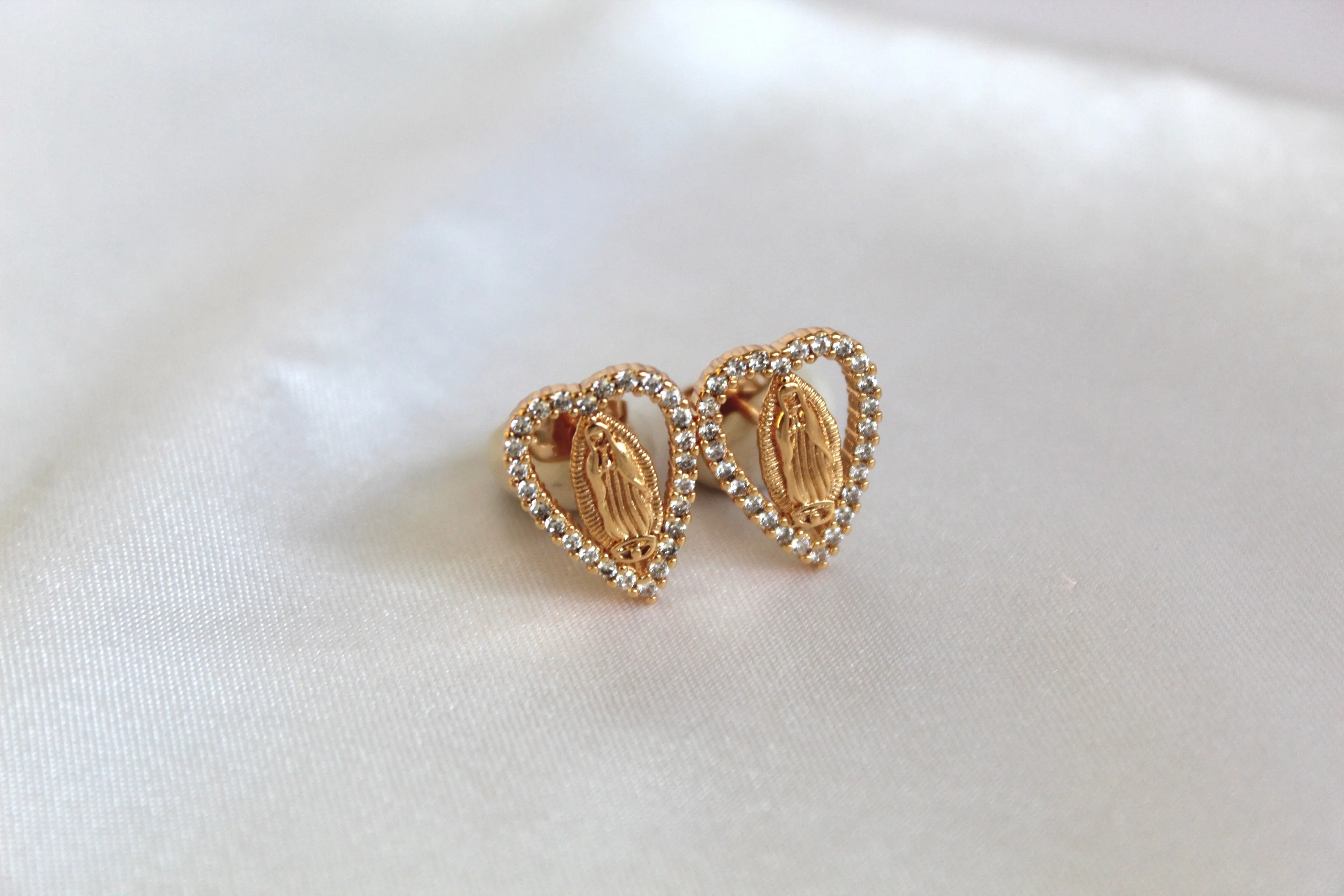 Our Lady of Guadalupe Heart Earrings