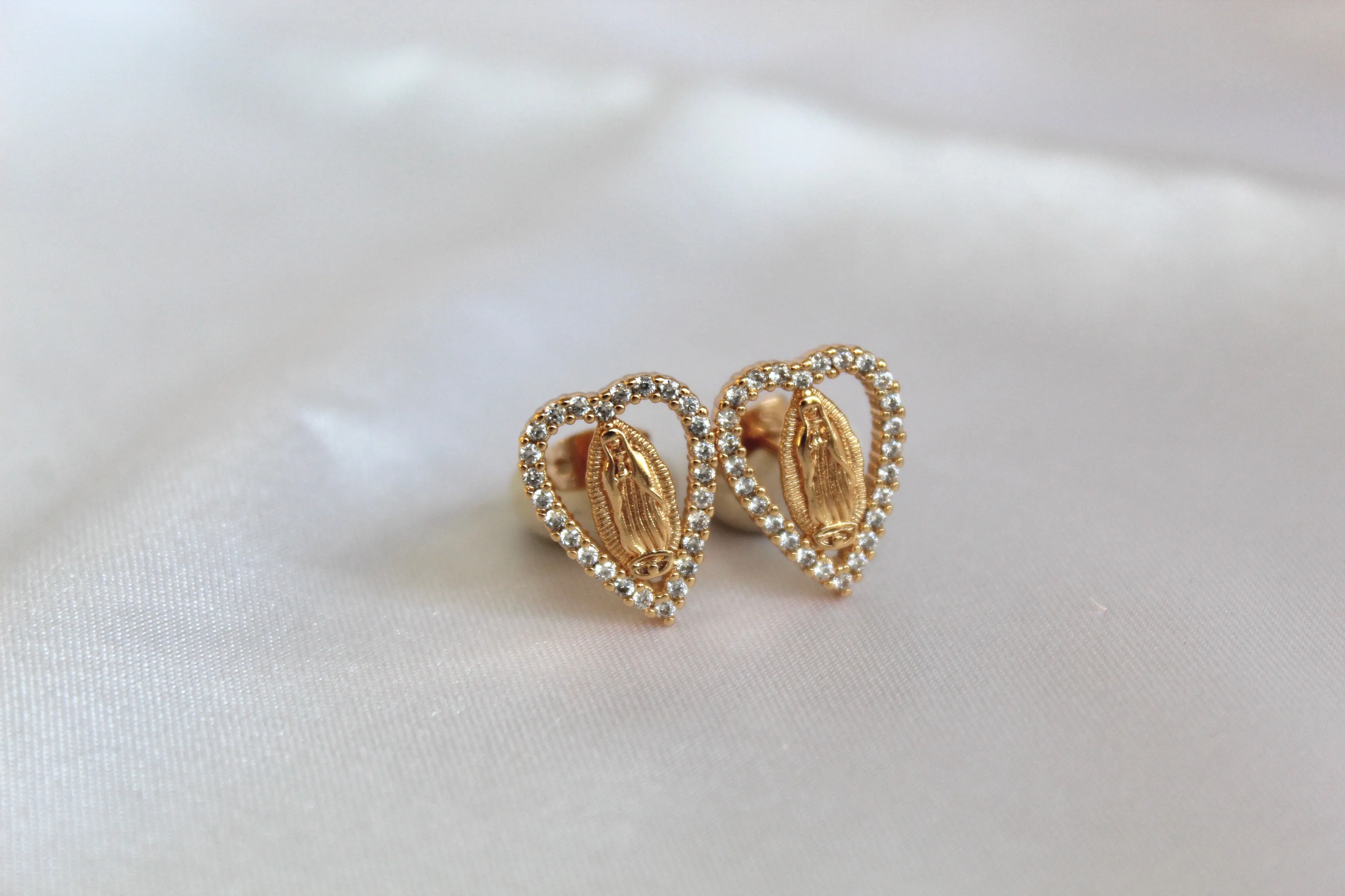 Our Lady of Guadalupe Heart Earrings