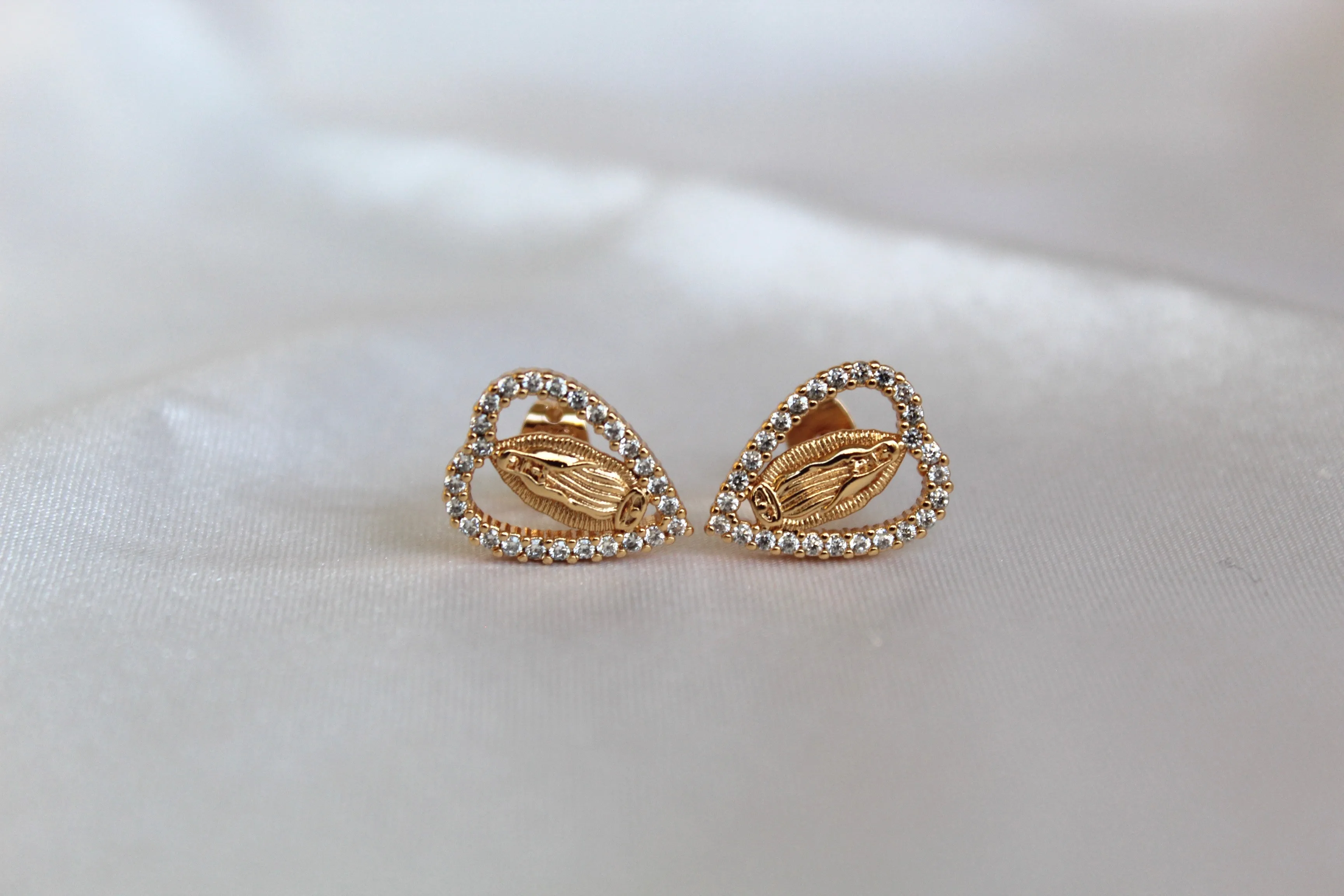 Our Lady of Guadalupe Heart Earrings