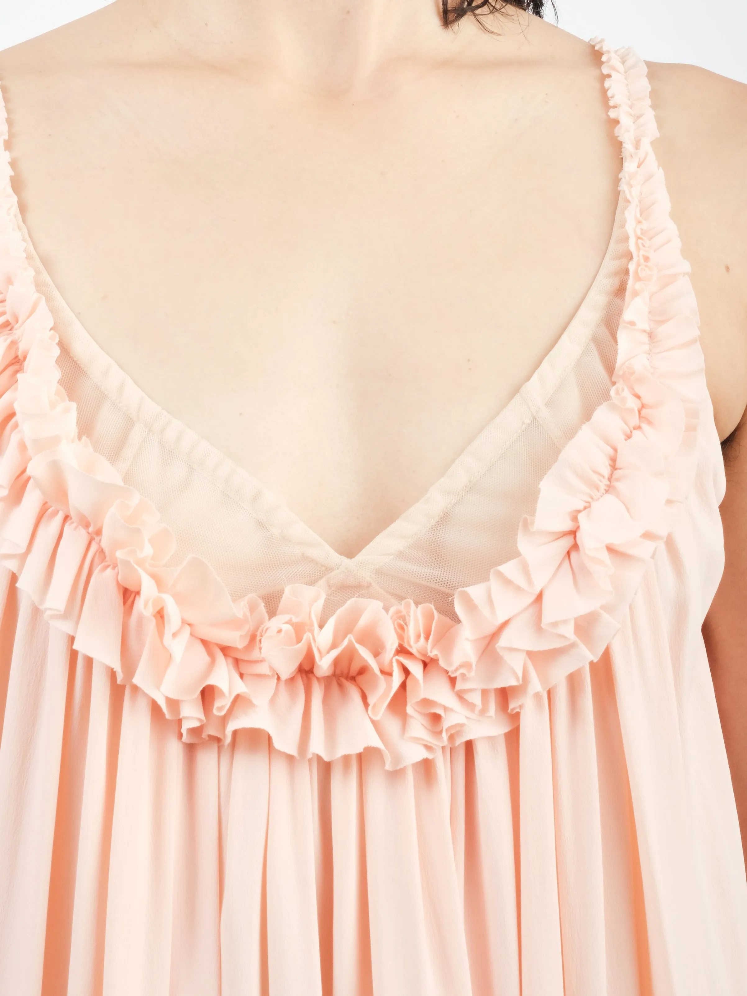 Peach Integrated Bra Tulip Dress