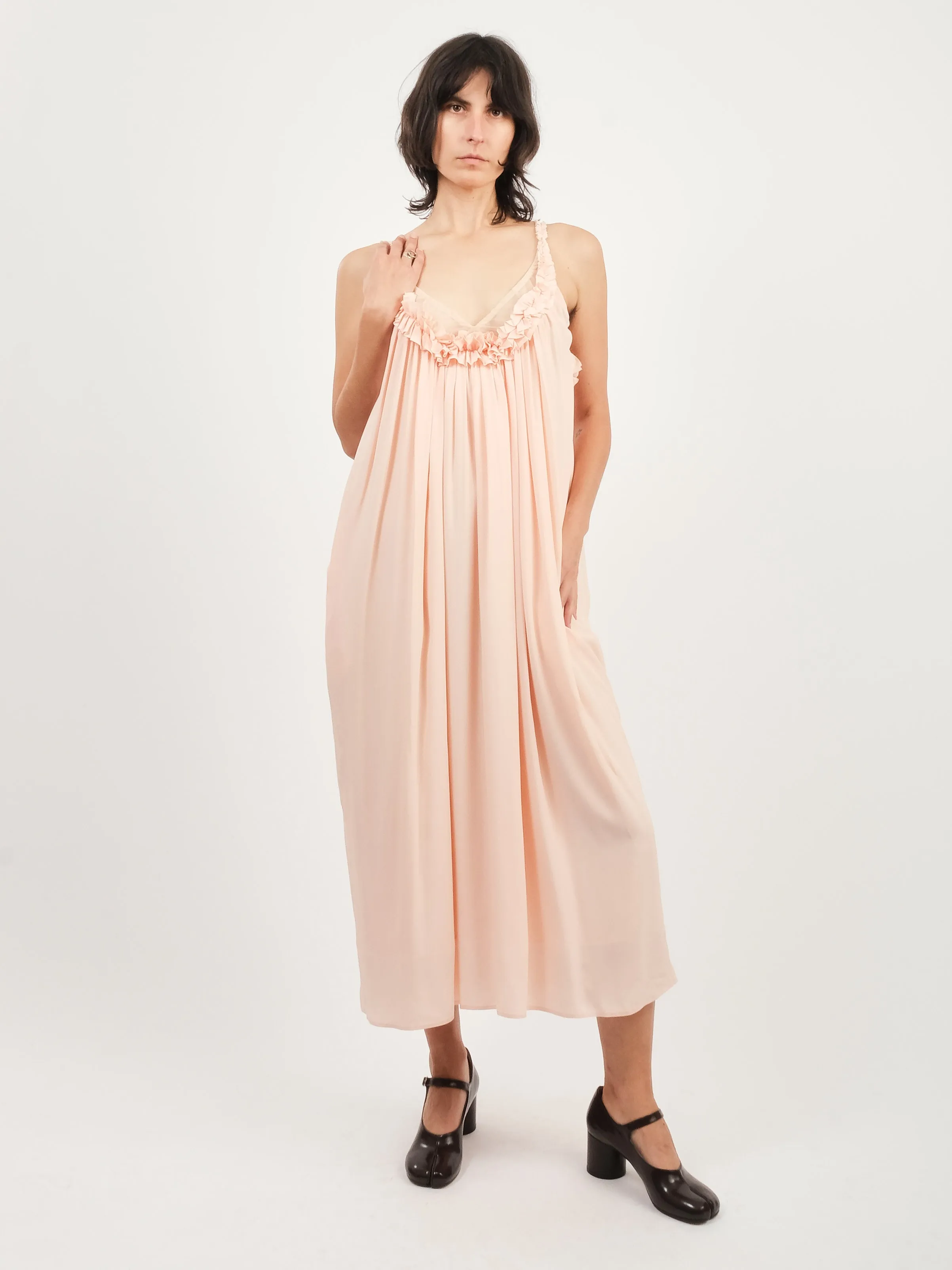 Peach Integrated Bra Tulip Dress