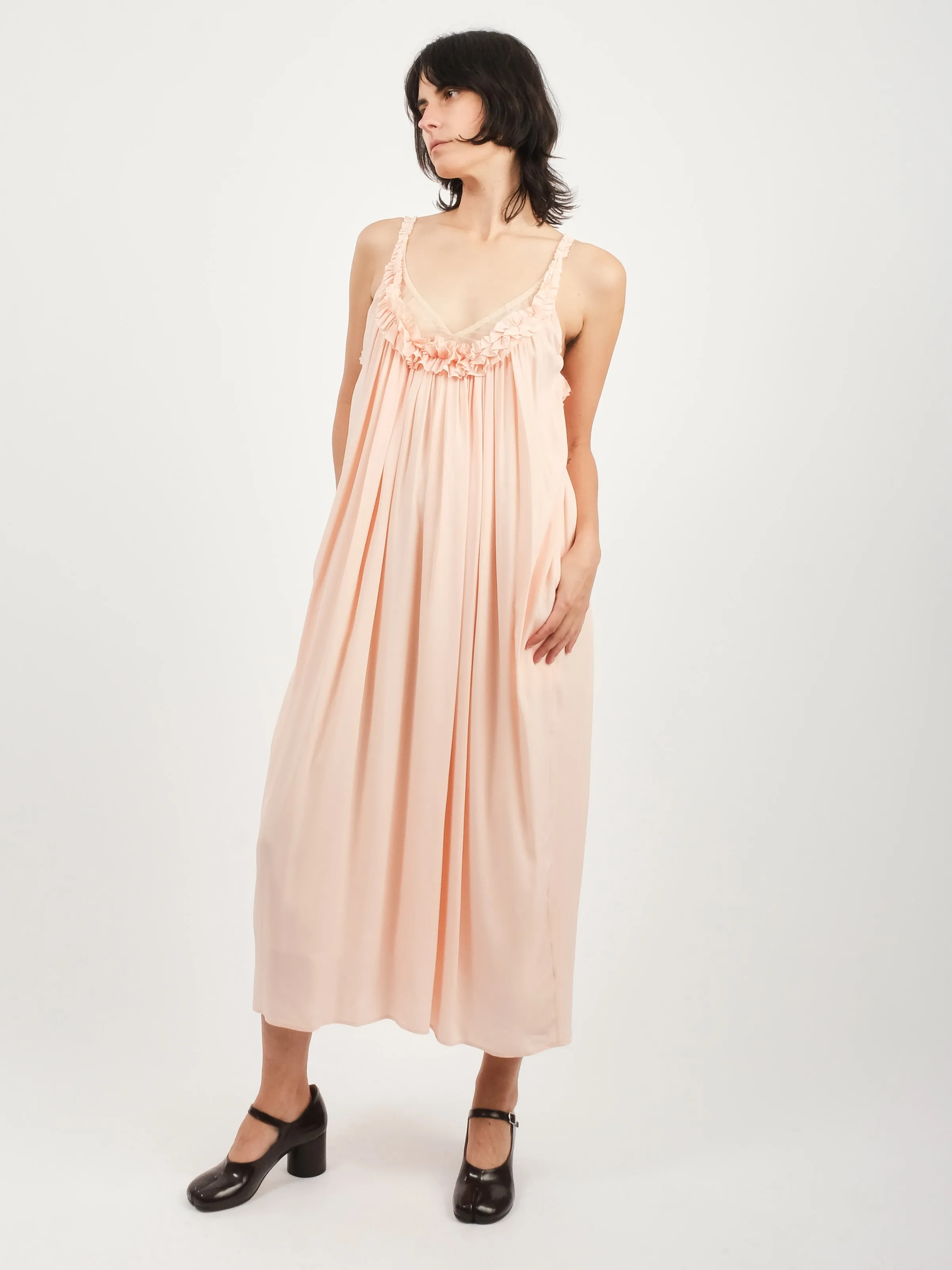 Peach Integrated Bra Tulip Dress