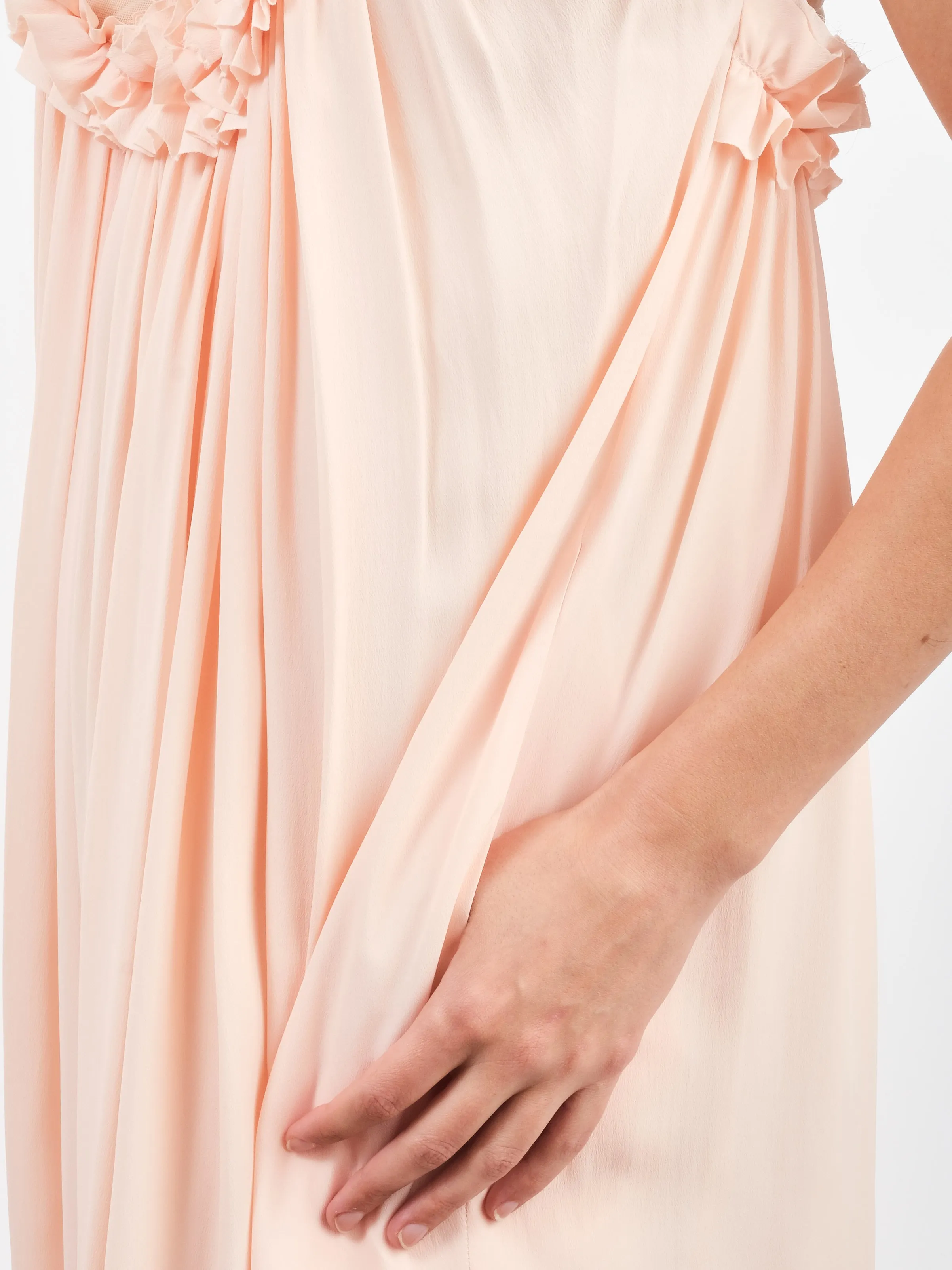 Peach Integrated Bra Tulip Dress