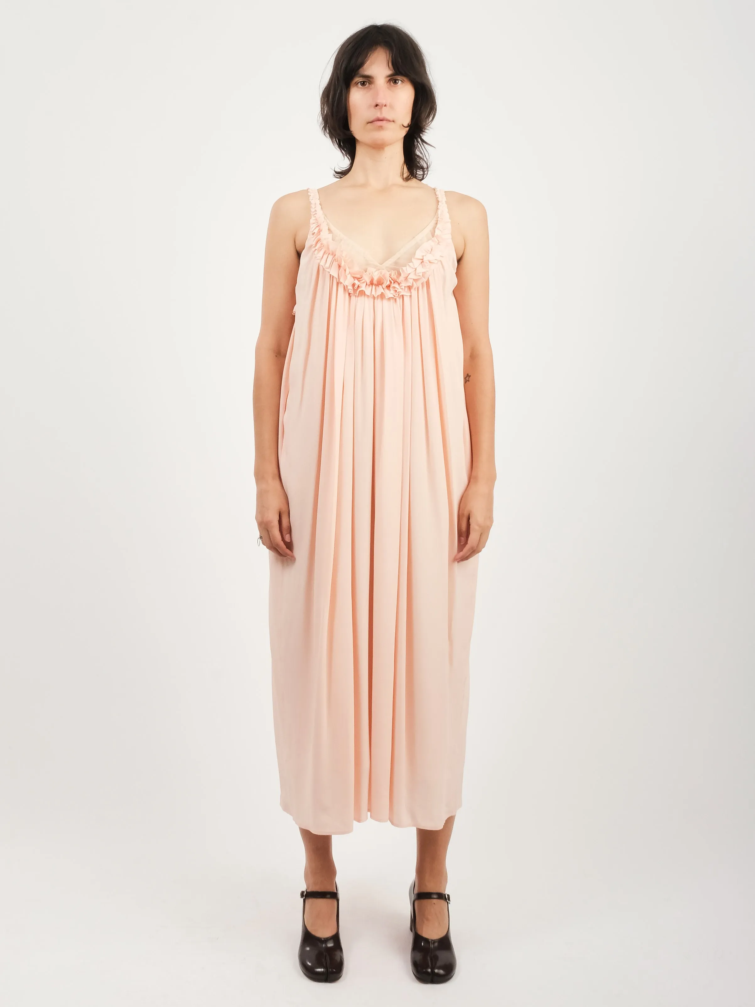 Peach Integrated Bra Tulip Dress