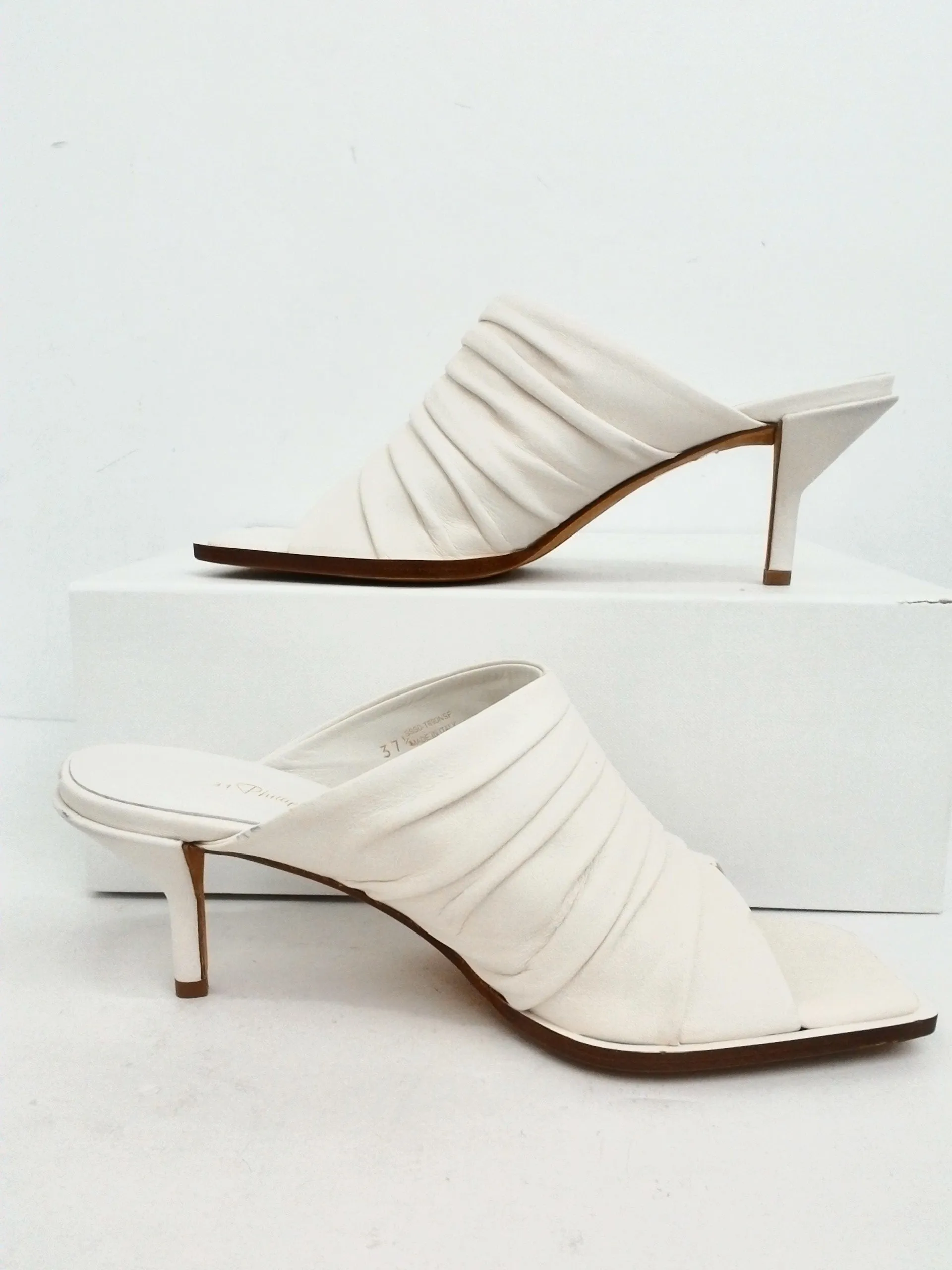 Phillip Lim Women's Georgia Ivory Ruched Mule Size 37.5