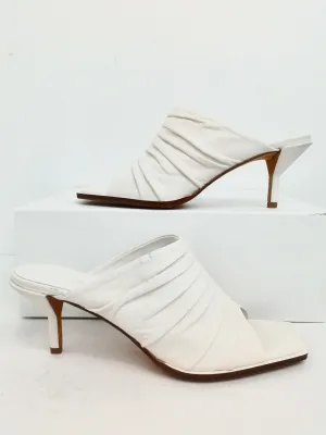 Phillip Lim Women's Georgia Ivory Ruched Mule Size 37.5