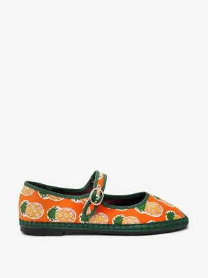 Pineapple print Mary Janes