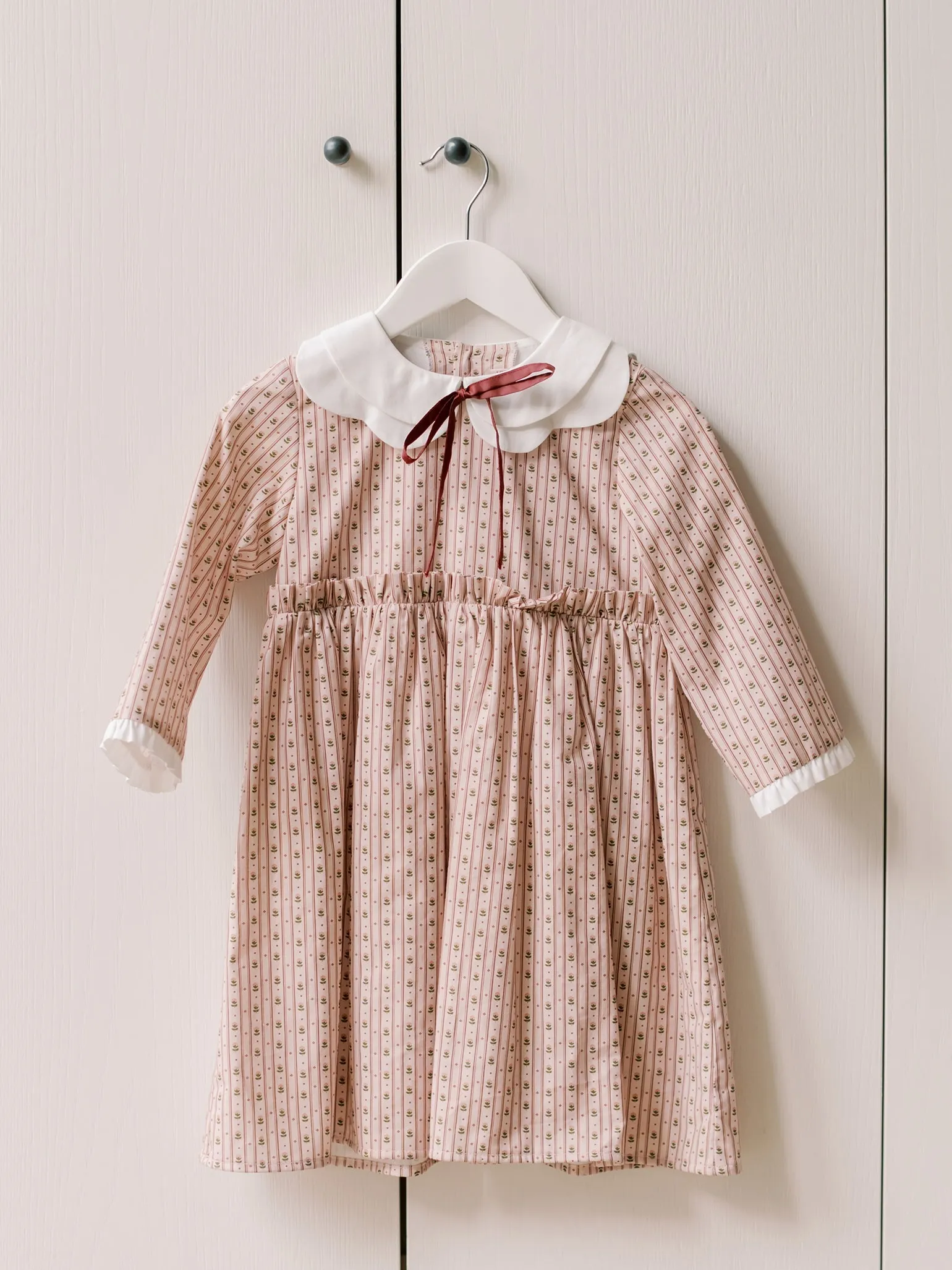 Pink Floral Stripe Alondra Girl Dress