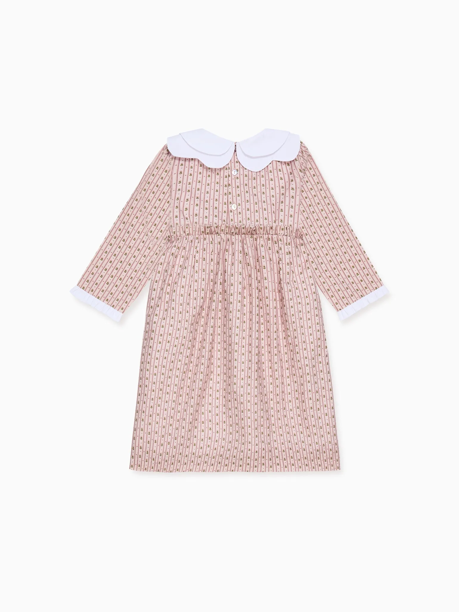 Pink Floral Stripe Alondra Girl Dress