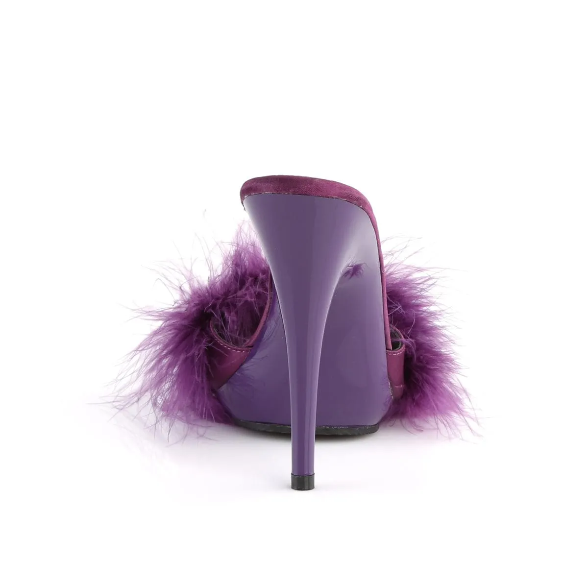 POISE-501F Purple Satin-Marabou Fur/Purple