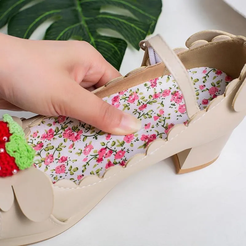 Princess Lolita Strawberry Mary Jane Shoes Plus Size