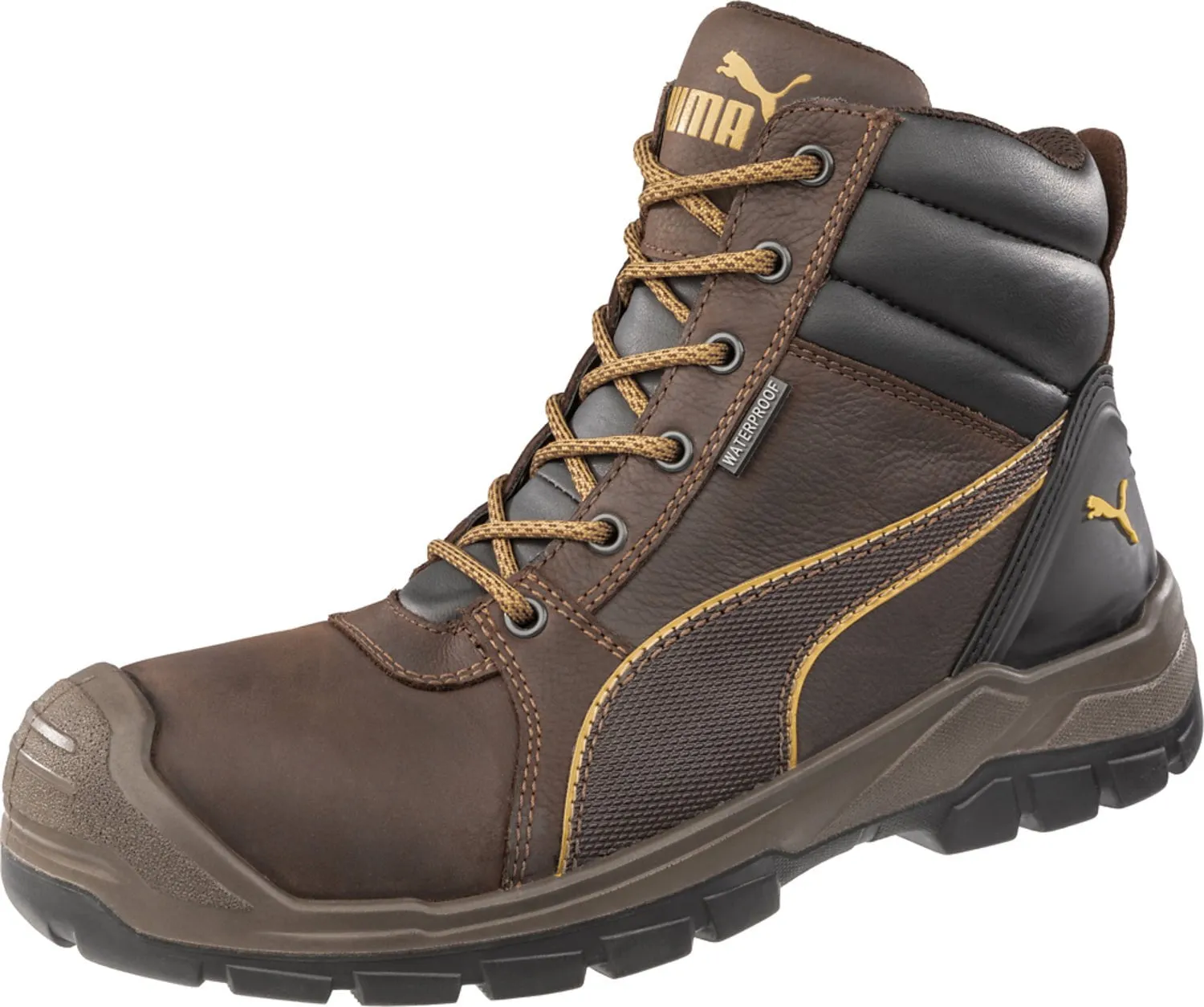 Puma Safety Womens Tornado CTX Mid EH WP ASTM Brown Leather Work Boots