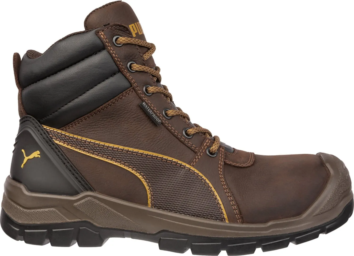 Puma Safety Womens Tornado CTX Mid EH WP ASTM Brown Leather Work Boots