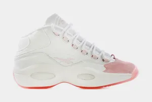 Question Mid Pink Toe Mens Basketball Shoe (White/Pink)