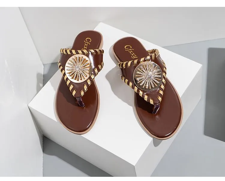 Rhinestone Flat Sandals