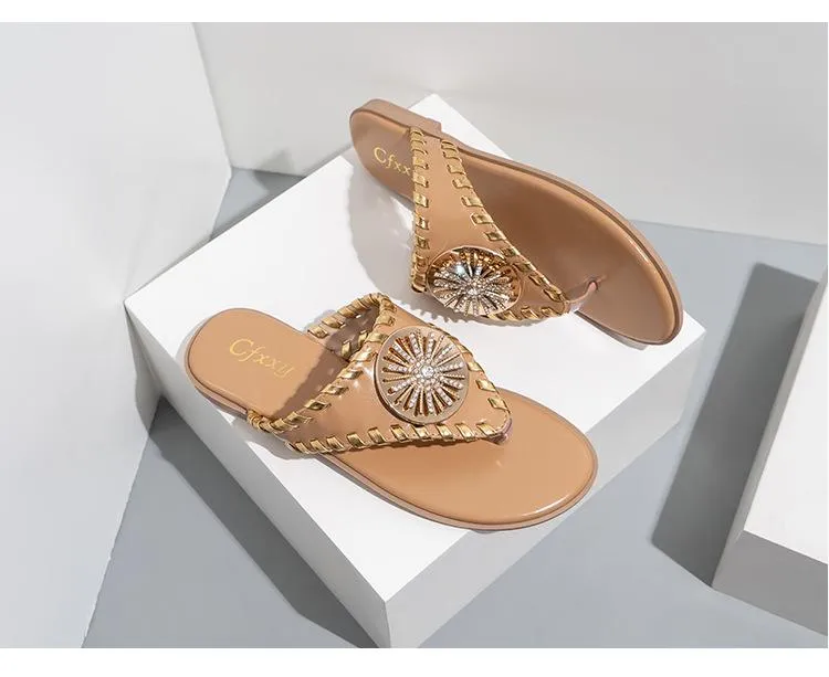 Rhinestone Flat Sandals