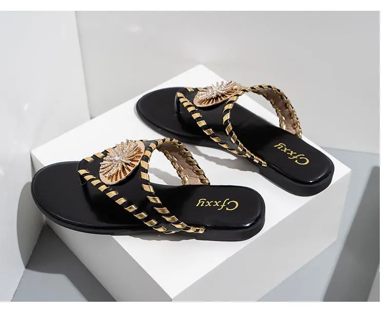 Rhinestone Flat Sandals