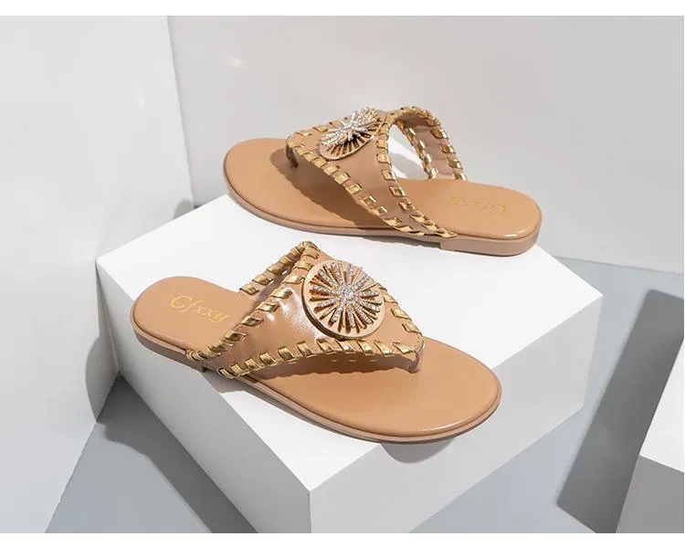 Rhinestone Flat Sandals