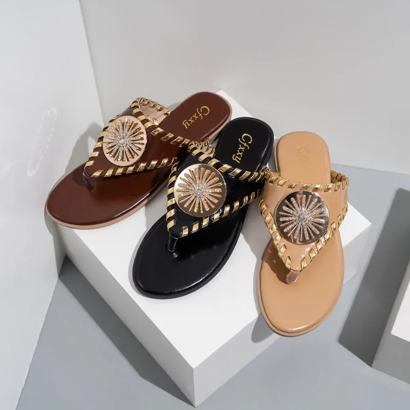 Rhinestone Flat Sandals