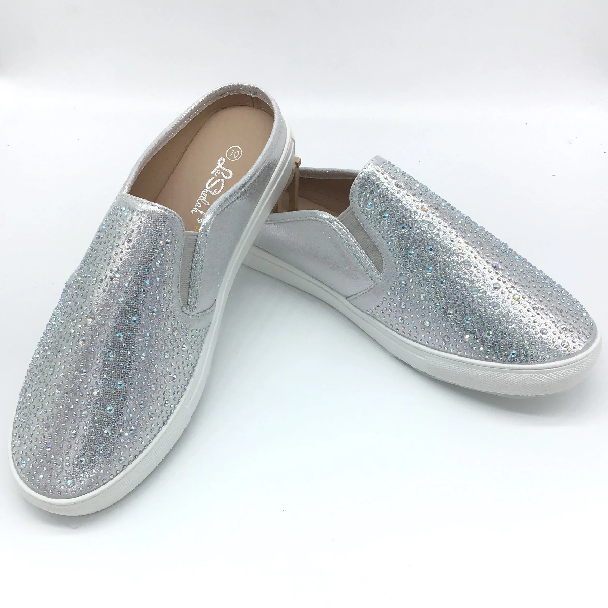 Rhinestone Sparkle Mule Style Slip On Sneaker (Womens)