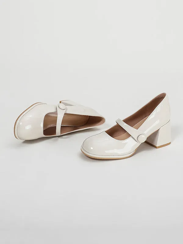 Round-Toe Shallow Cut Split-Joint Pumps Mary Janes