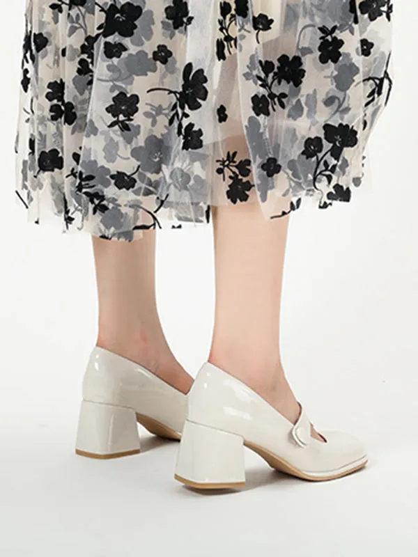 Round-Toe Shallow Cut Split-Joint Pumps Mary Janes