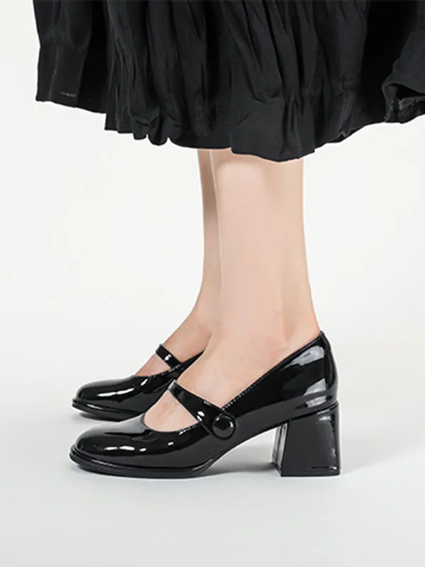 Round-Toe Shallow Cut Split-Joint Pumps Mary Janes