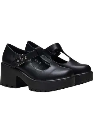 Sai [Black Faux Leather] | MARY JANES