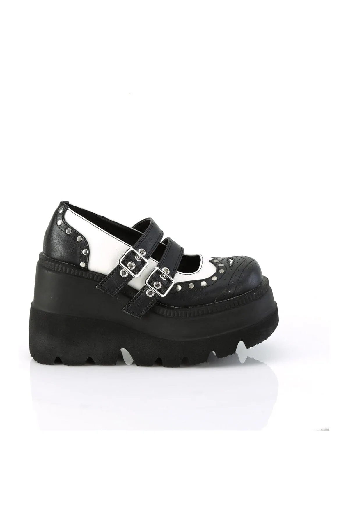 SHAKER-27 Black Vegan Leather Mary Janes