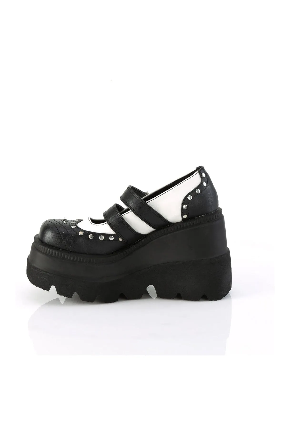 SHAKER-27 Black Vegan Leather Mary Janes