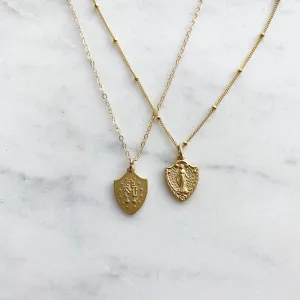 Shield Miraculous Medal Necklace