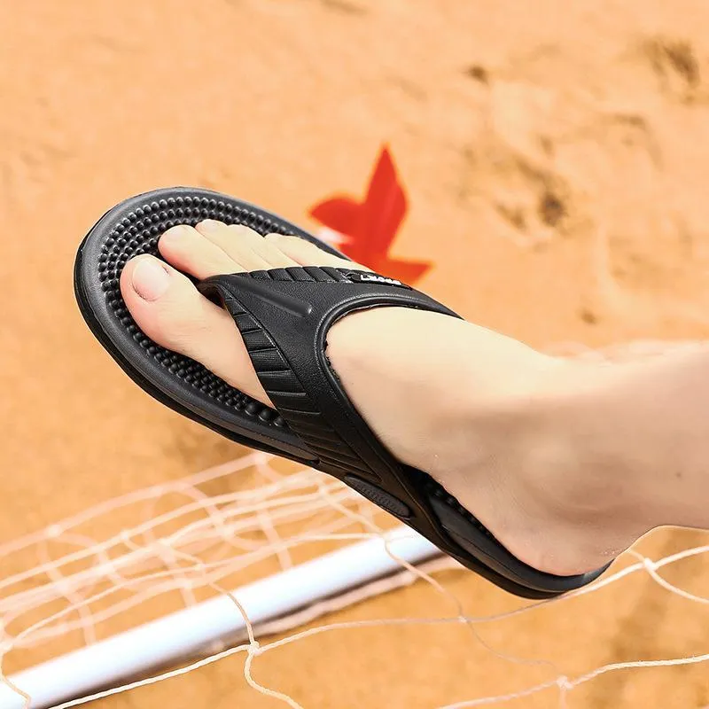 Summer casual breathable massage flip flops for men