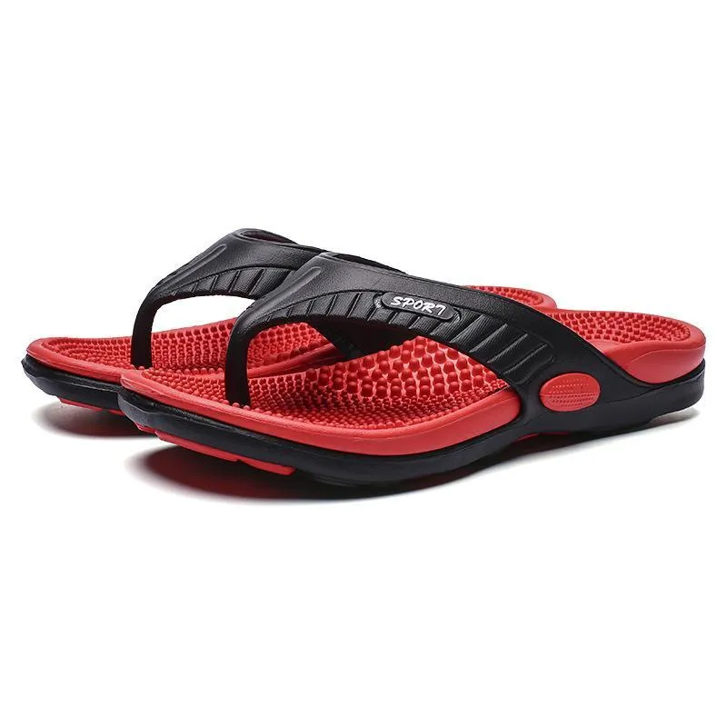 Summer casual breathable massage flip flops for men