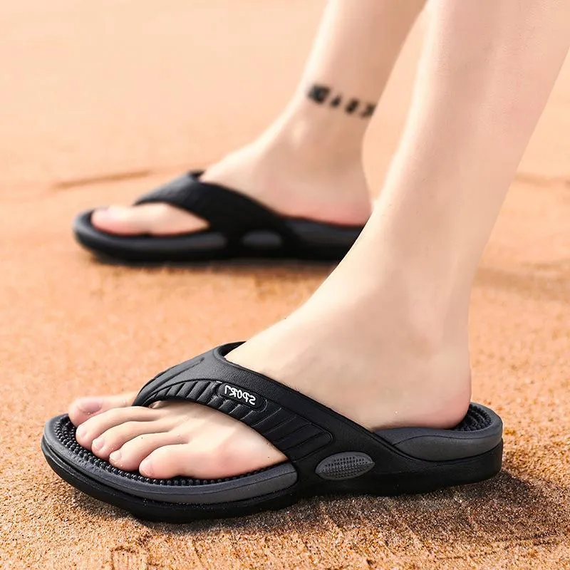 Summer casual breathable massage flip flops for men