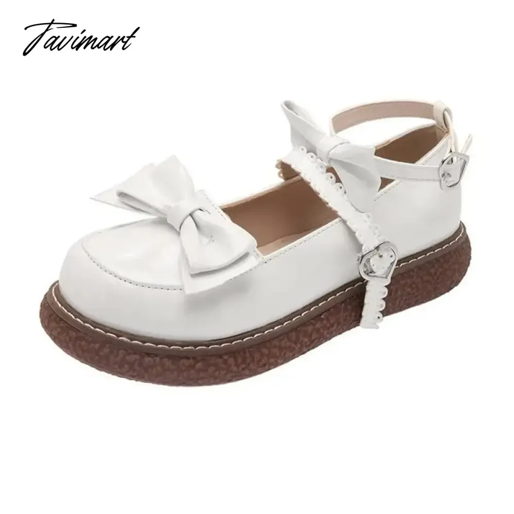 TAVIMART  -  Kawaii Japanese Pu Leather Shoes Girl Round Head Female Anime Cosplay Harajuku Cute Student Soft Girl Uniform Jk Lolita Shoes