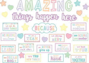 Teacher Created Resources Pastel Pop Amazing Things Happen Here Bulletin Board