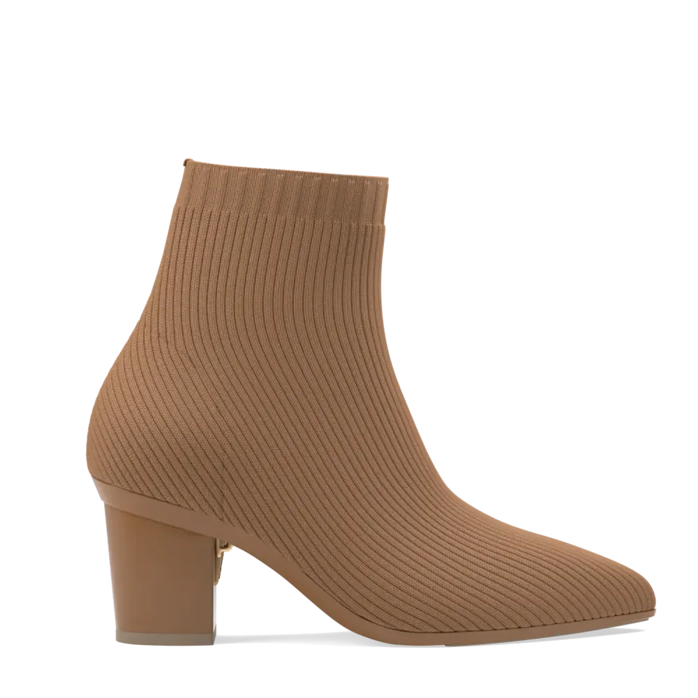 The Bootie - Whiskey Knit   Block Heel Kit 3 Whiskey