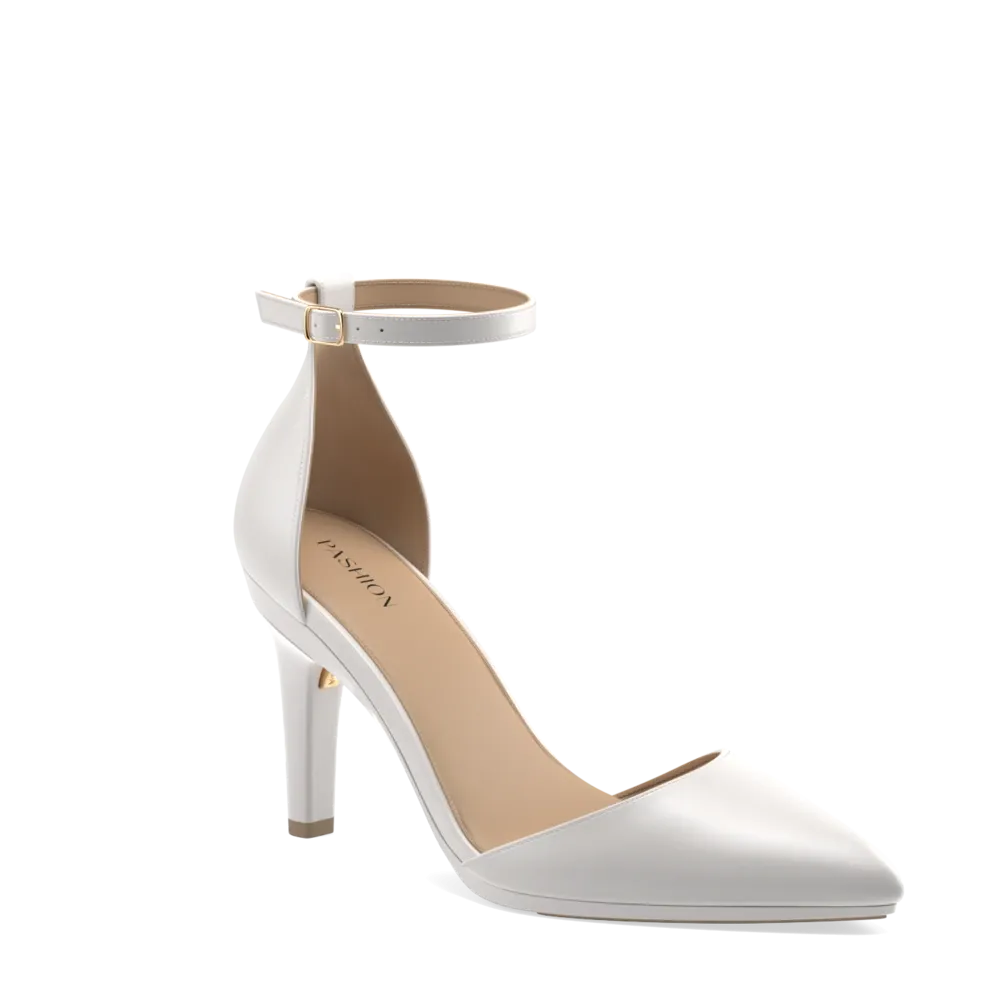 The D'Orsay - White Satin   Stiletto Heel Kit 4 White