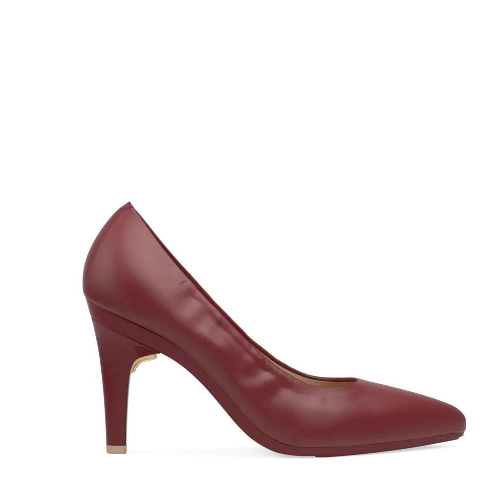 The Pump - Merlot Stretch Leather 4 Stiletto