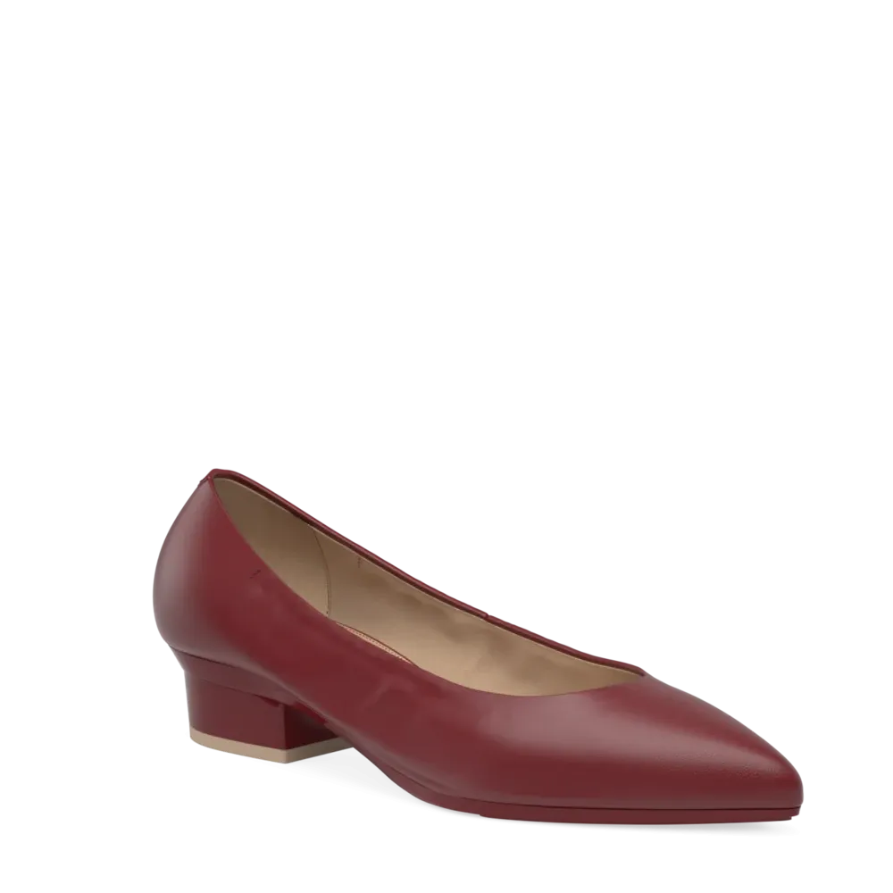 The Pump - Merlot Stretch Leather 4 Stiletto