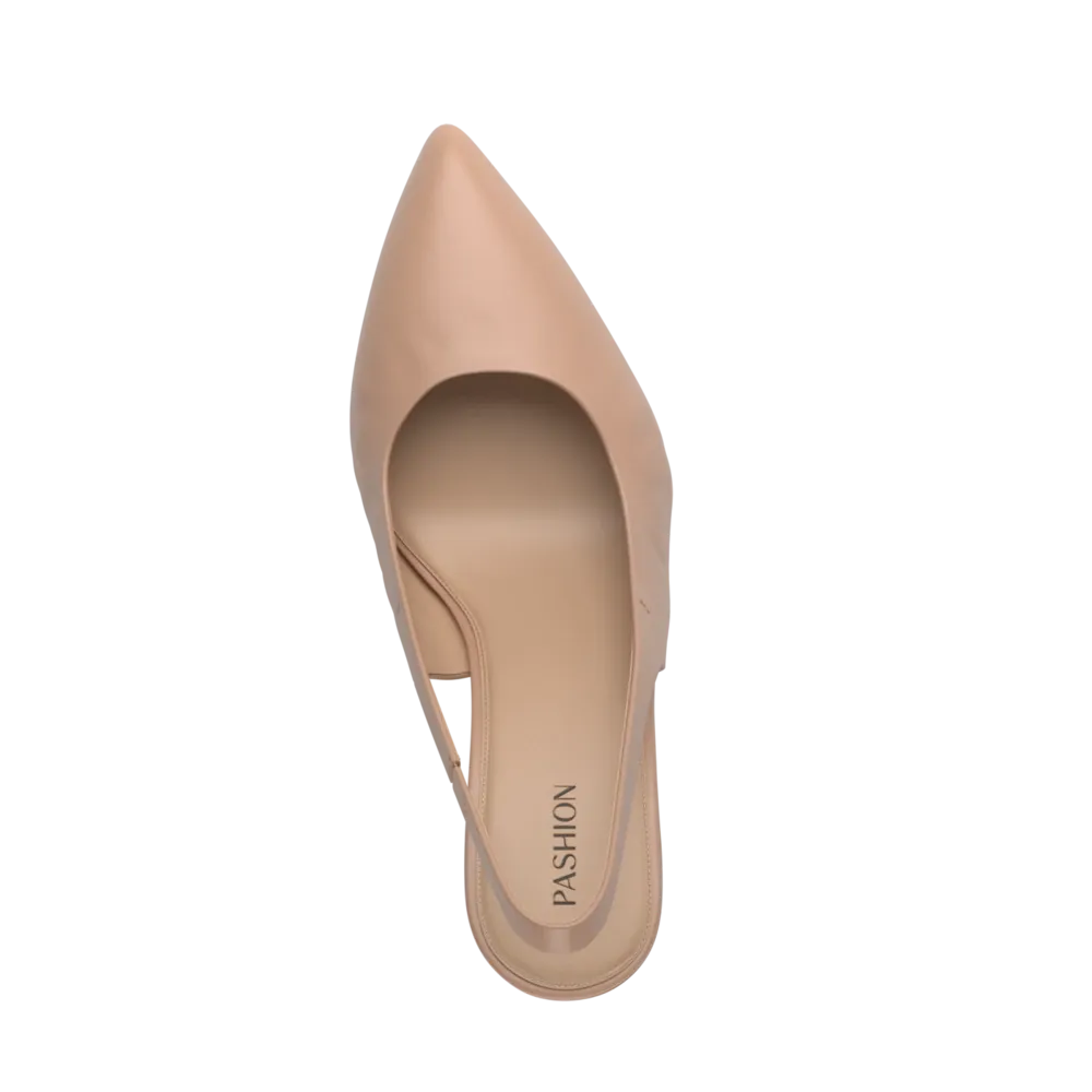 The Slingback - Latte Leather Flat