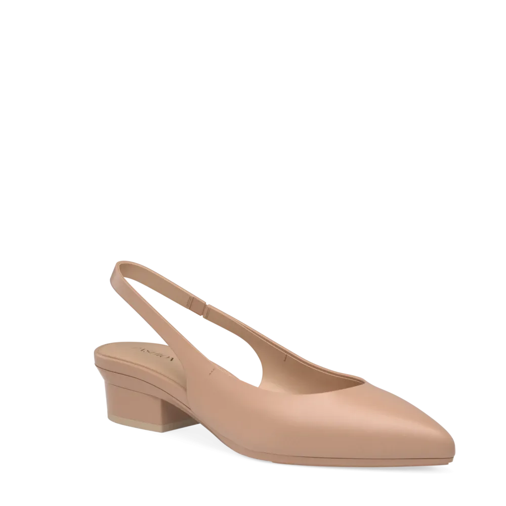 The Slingback - Latte Leather Flat