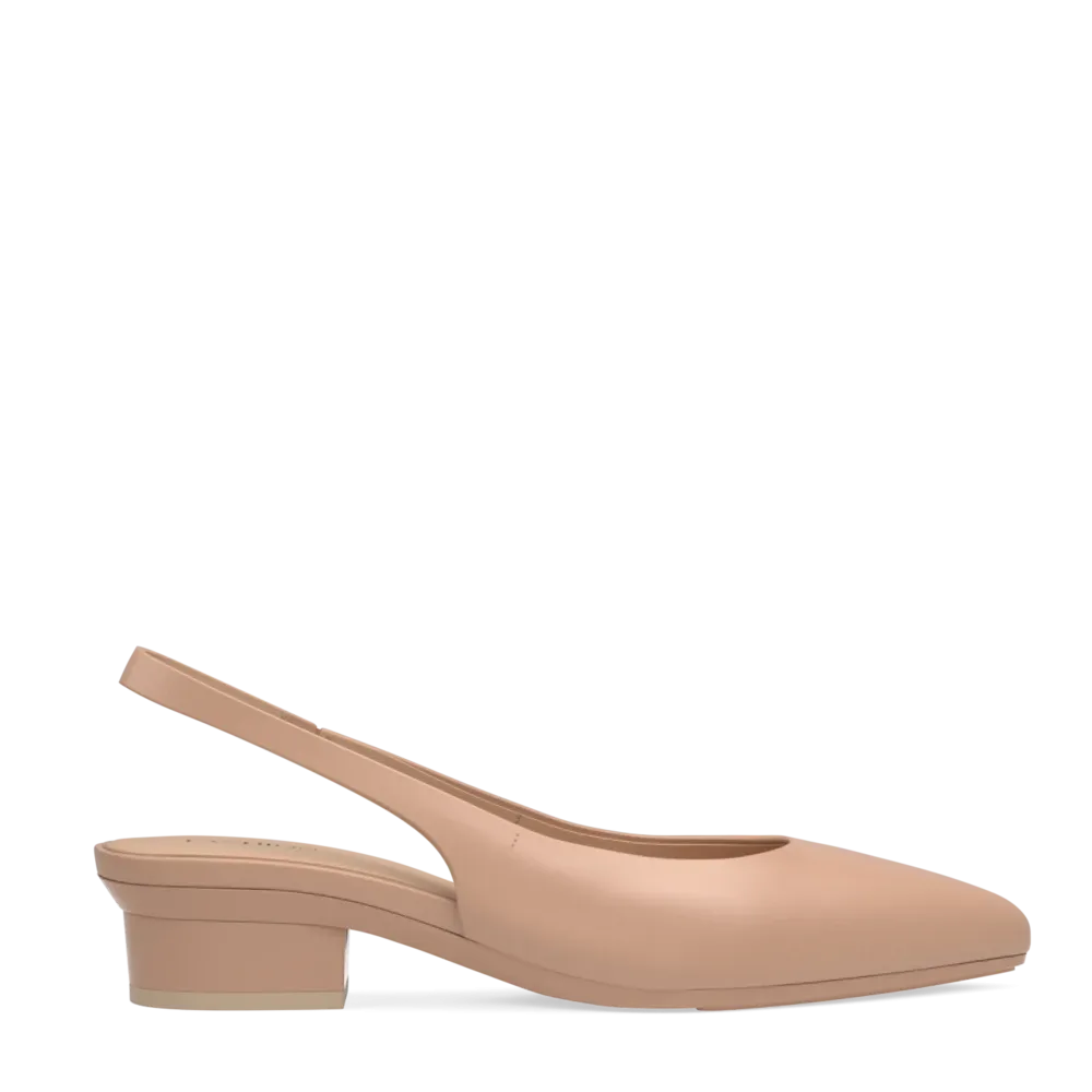 The Slingback - Latte Leather Flat