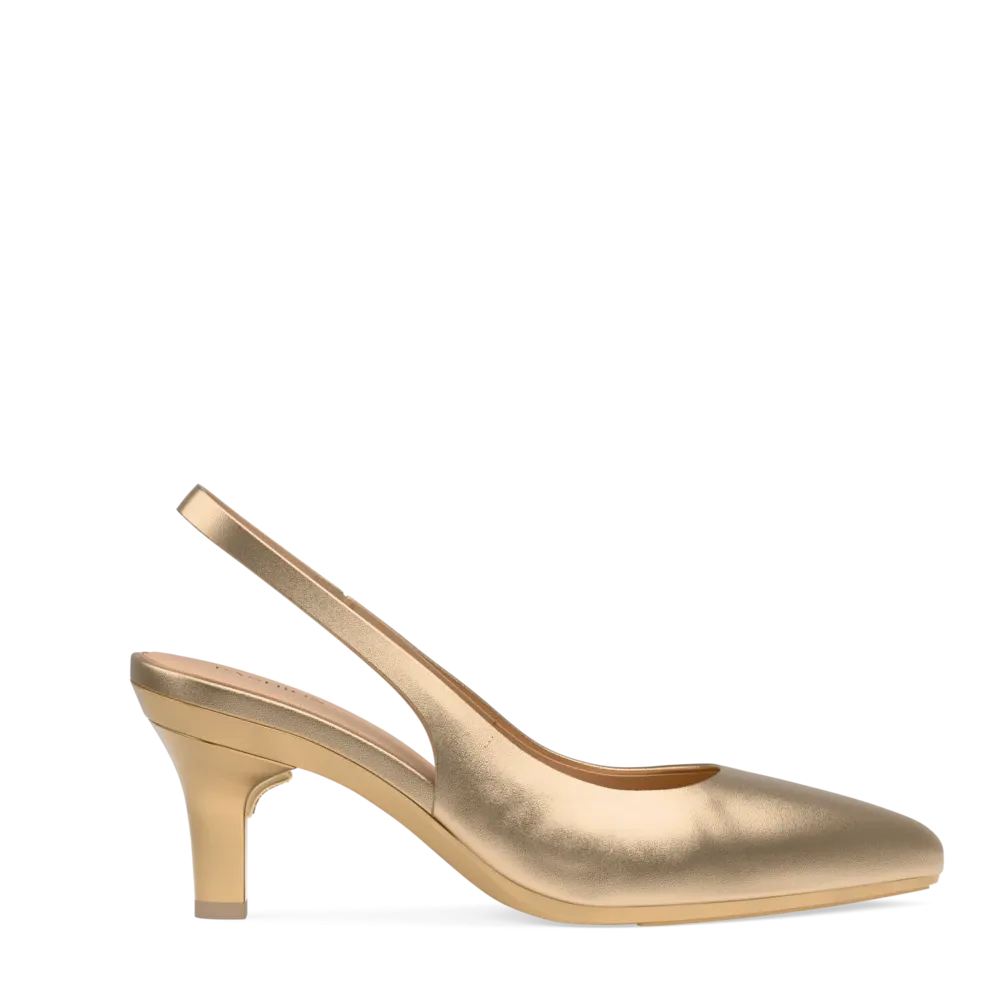 The Slingback - Matte Gold 3 Stiletto