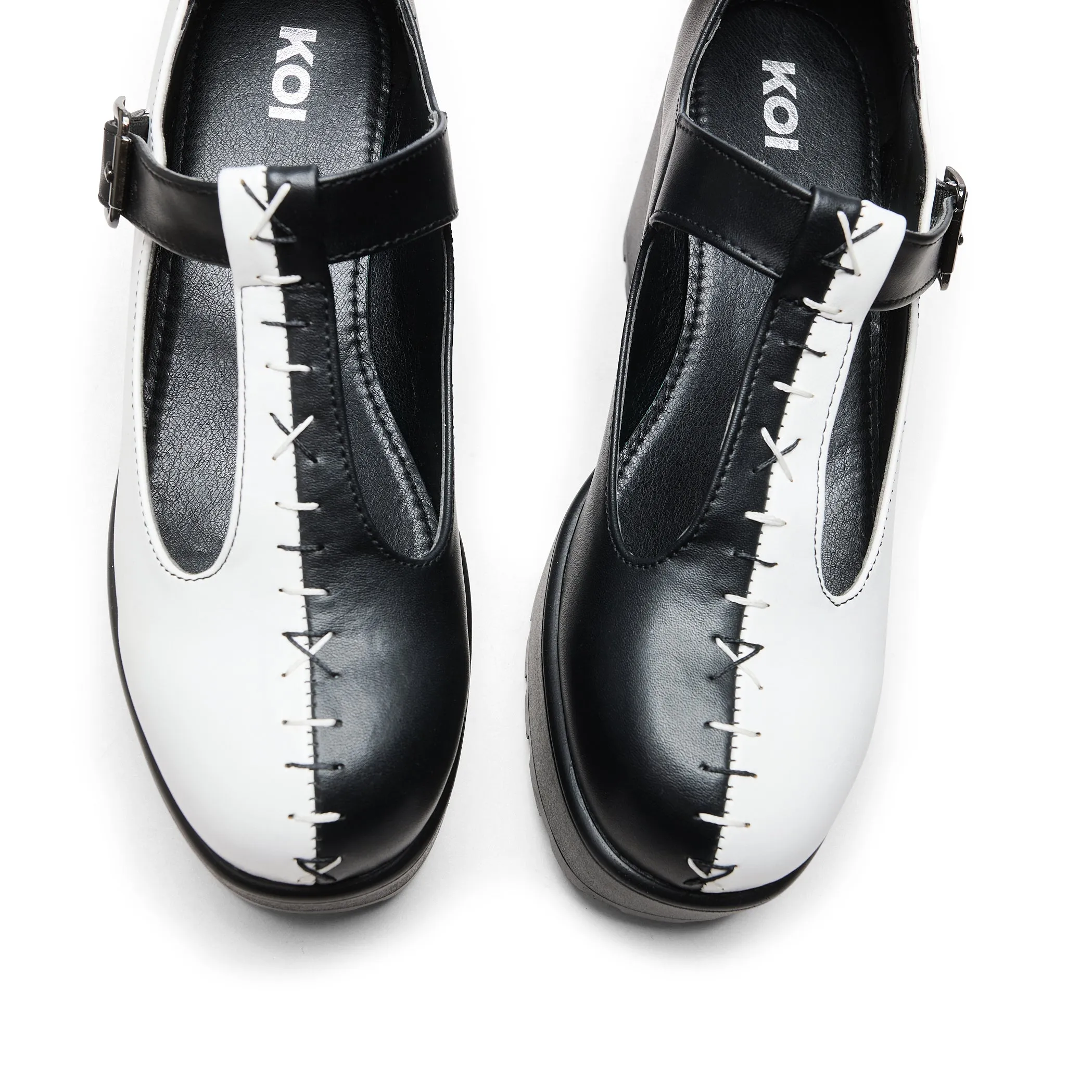 Tira Mary Janes ' Dead or Alive Edition'-White-Black-Size 6-Clearance