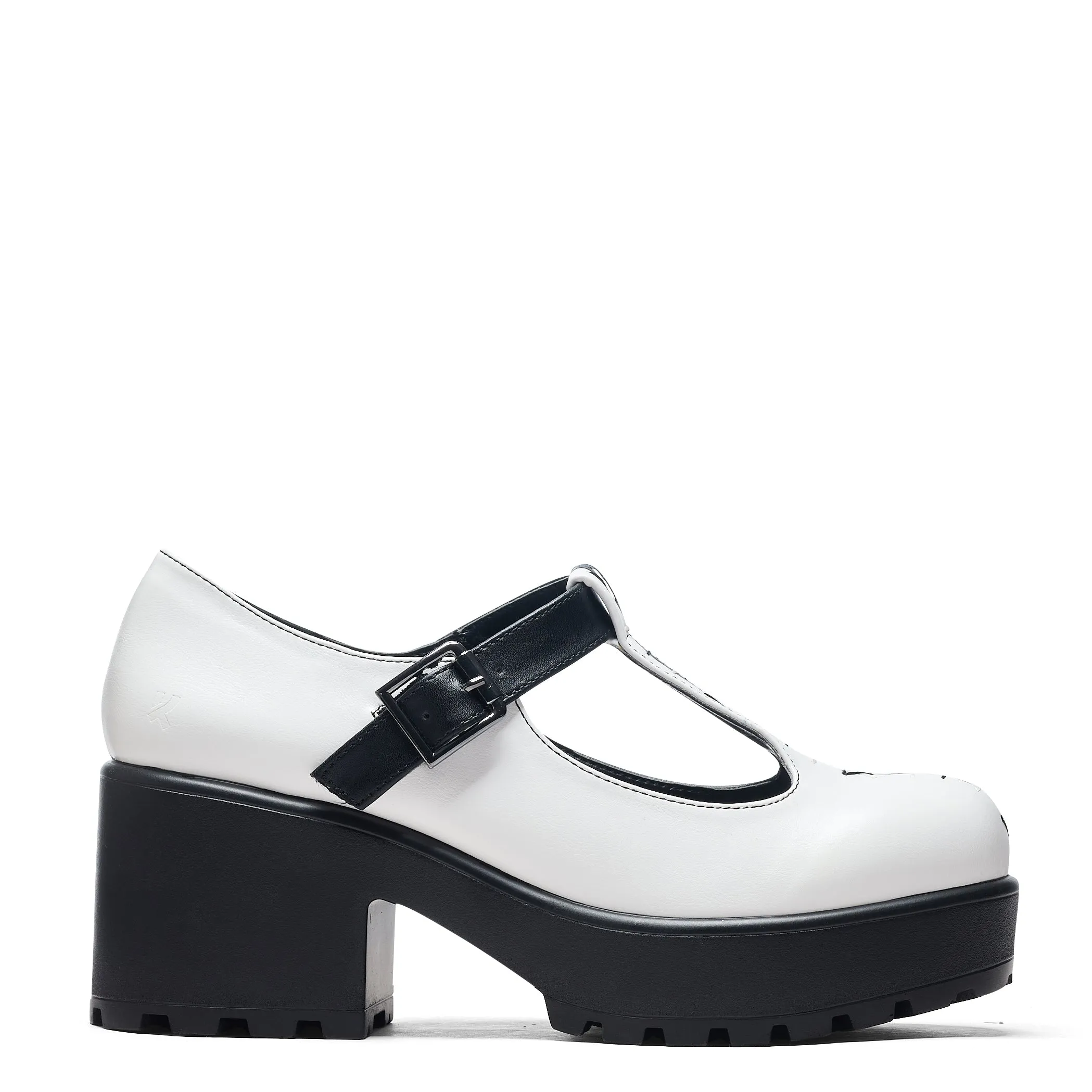 Tira Mary Janes ' Dead or Alive Edition'-White-Black-Size 6-Clearance