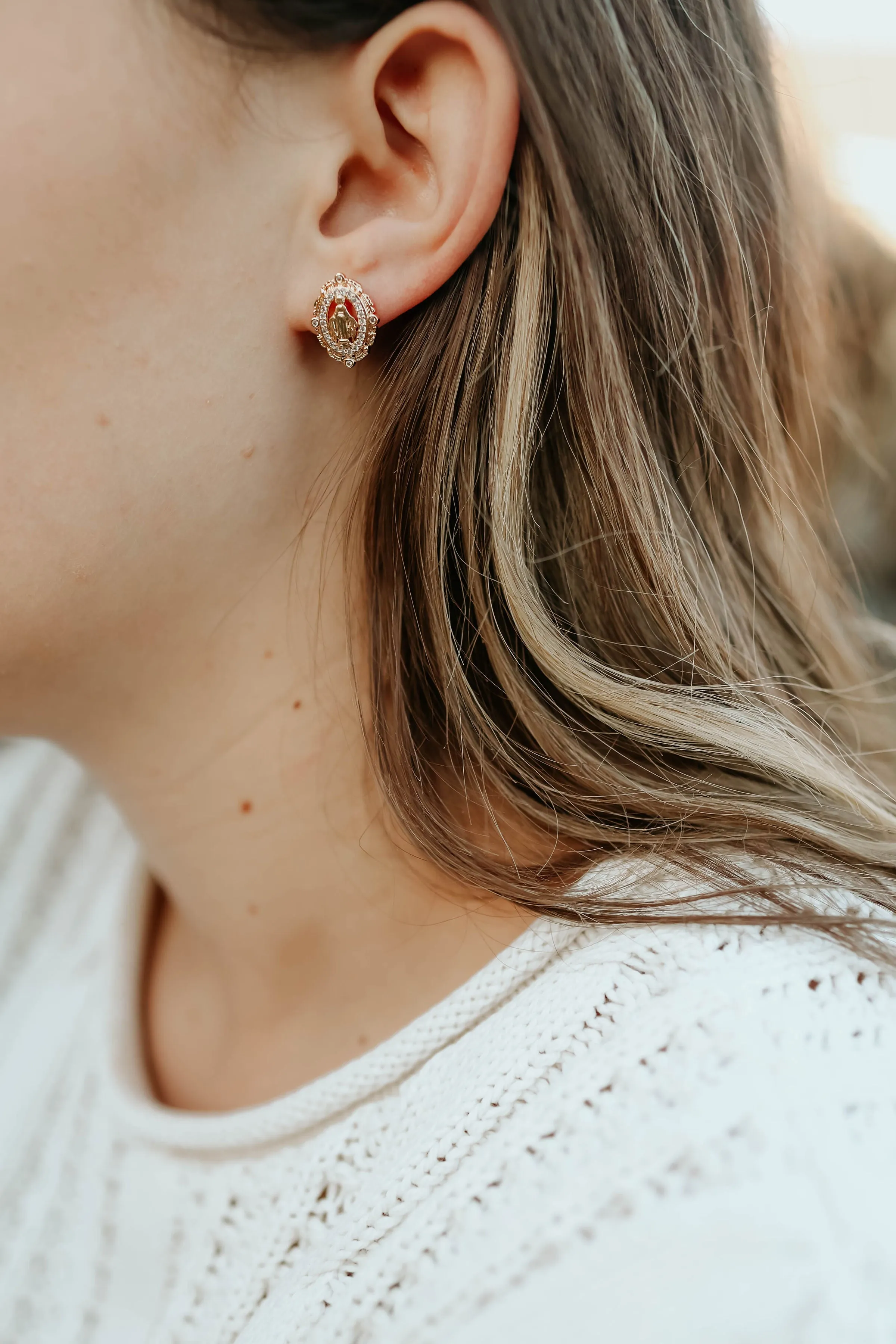 Vintage Virgin Mary Earrings